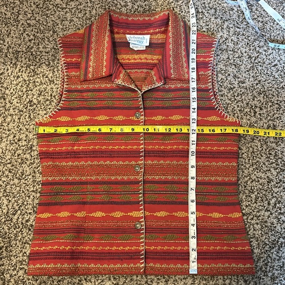 VINTAGE Deborah Murray Southwest Aztec Vest - Picture 6 of 6
